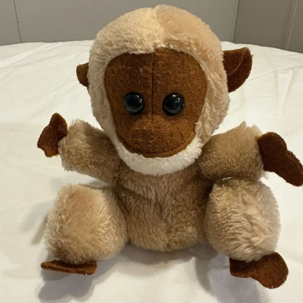 Vintage Dakin Tan Monkey Plush 7